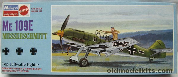 Monogram 1/48 Messerschmitt Me-109 (Bf-109) -  Blue Box Issue, 6800 plastic model kit